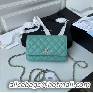 Good Product Chanel Grained Calfskin small Shoulder Bag AP33814 green