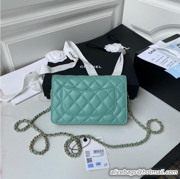 Good Product Chanel Grained Calfskin small Shoulder Bag AP33814 green