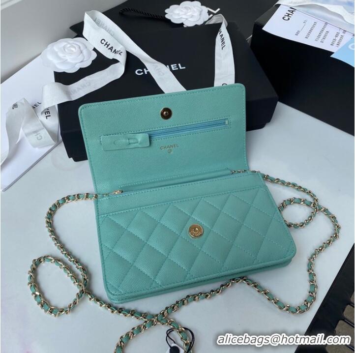 Good Product Chanel Grained Calfskin small Shoulder Bag AP33814 green