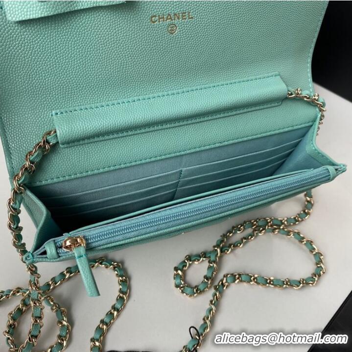 Good Product Chanel Grained Calfskin small Shoulder Bag AP33814 green