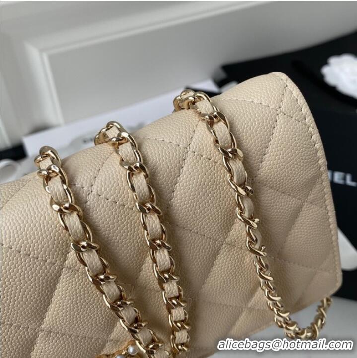 Super Quality Chanel Grained Calfskin small Shoulder Bag AP33814 apricot