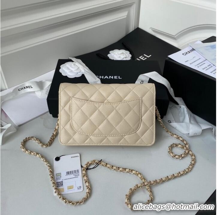 Super Quality Chanel Grained Calfskin small Shoulder Bag AP33814 apricot