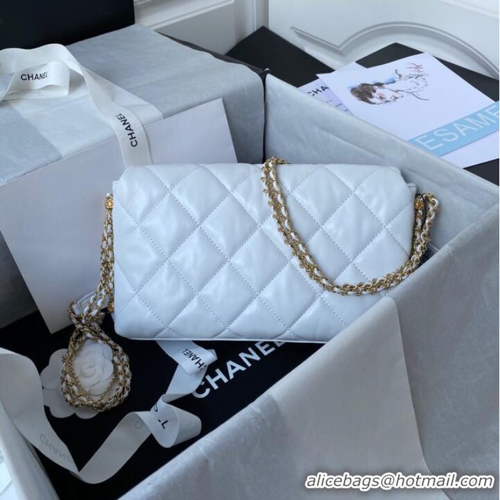 Famous Brand Chanel lambskin Shoulder Bag AS2563 white