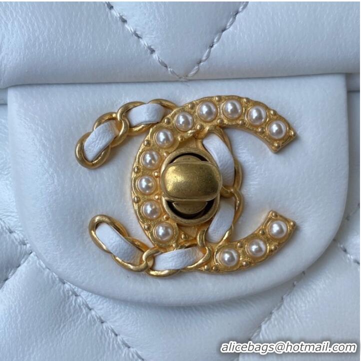 Famous Brand Chanel lambskin Shoulder Bag AS2563 white