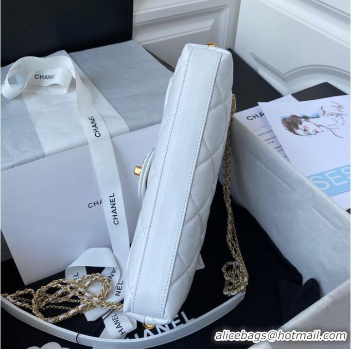 Famous Brand Chanel lambskin Shoulder Bag AS2563 white