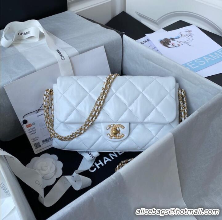 Famous Brand Chanel lambskin Shoulder Bag AS2563 white