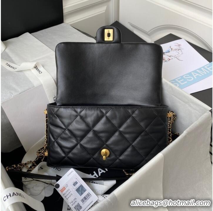 Pretty Style Chanel lambskin Shoulder Bag AS2563 black