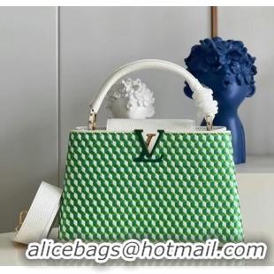 Pretty Style Louis Vuitton CAPUCINES M59879 White & Green