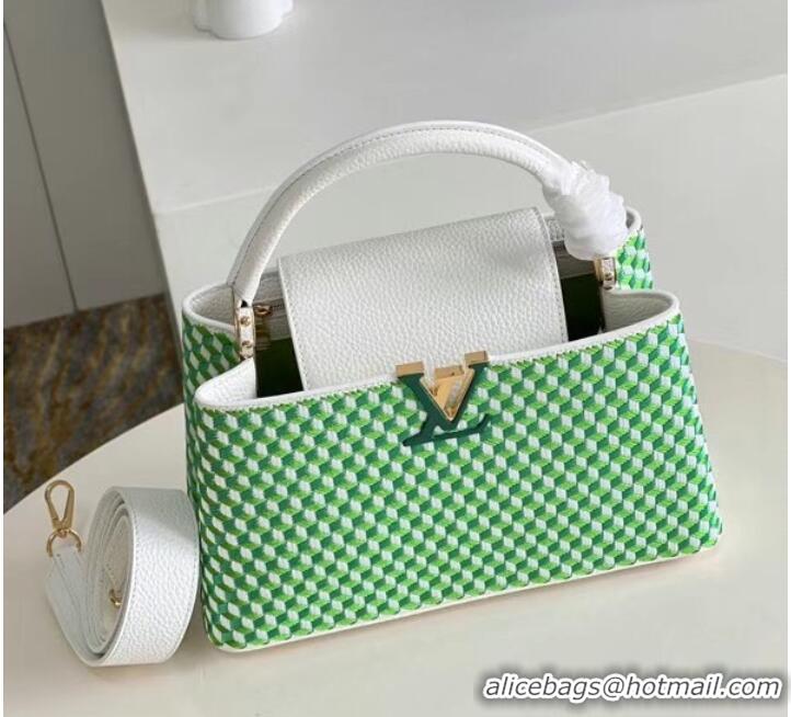 Pretty Style Louis Vuitton CAPUCINES M59879 White & Green