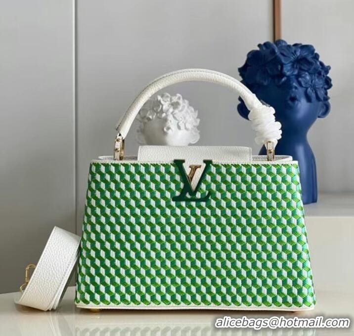 Pretty Style Louis Vuitton CAPUCINES M59879 White & Green