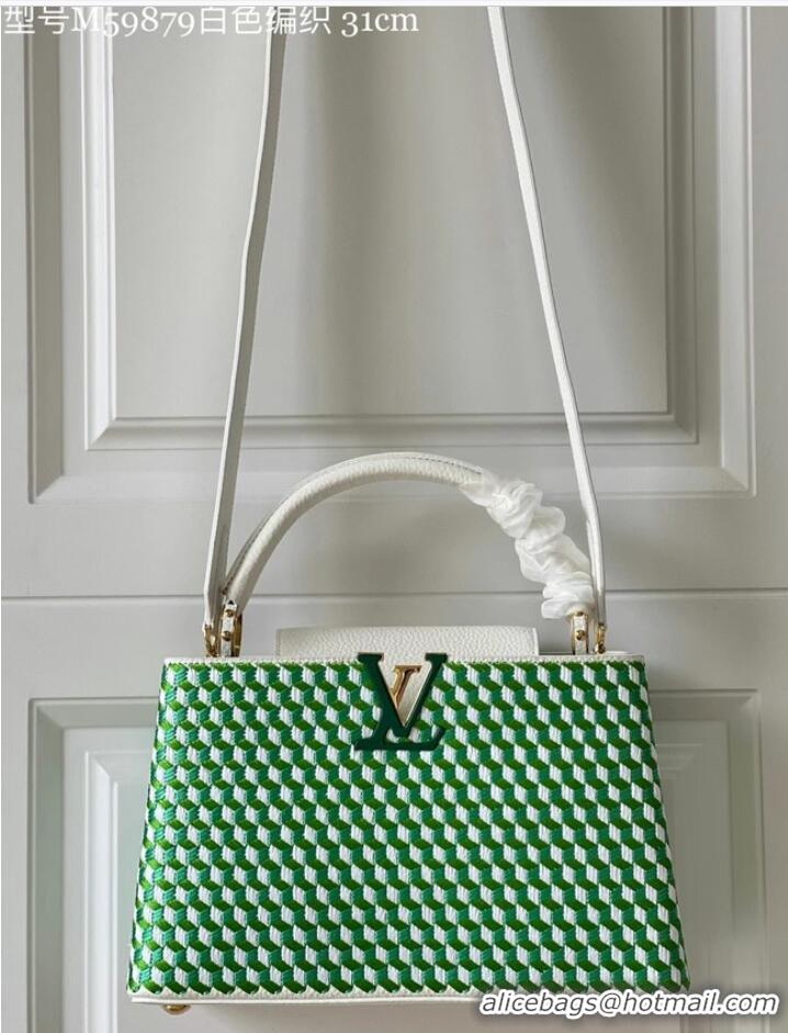 Pretty Style Louis Vuitton CAPUCINES M59879 White & Green