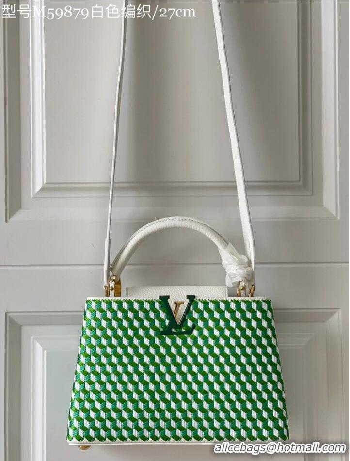 Pretty Style Louis Vuitton CAPUCINES M59879 White & Green