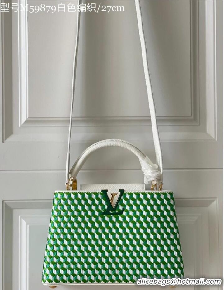 Pretty Style Louis Vuitton CAPUCINES M59879 White & Green