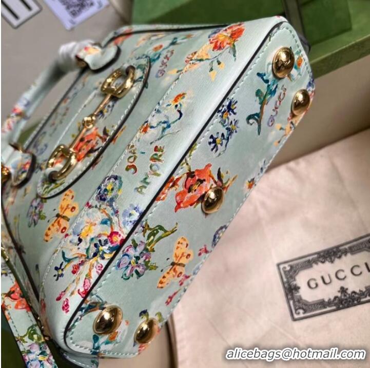 Most Popular Gucci Horsebit 1955 mini top handle bag 640716 light blue