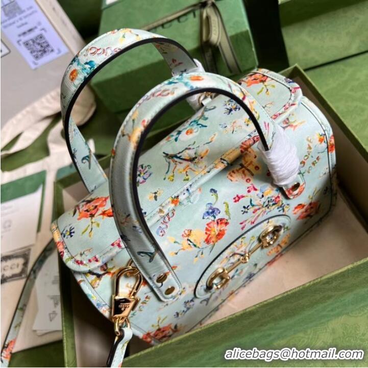 Reasonable Price Gucci Horsebit 1955 mini top handle bag 645453 light blue