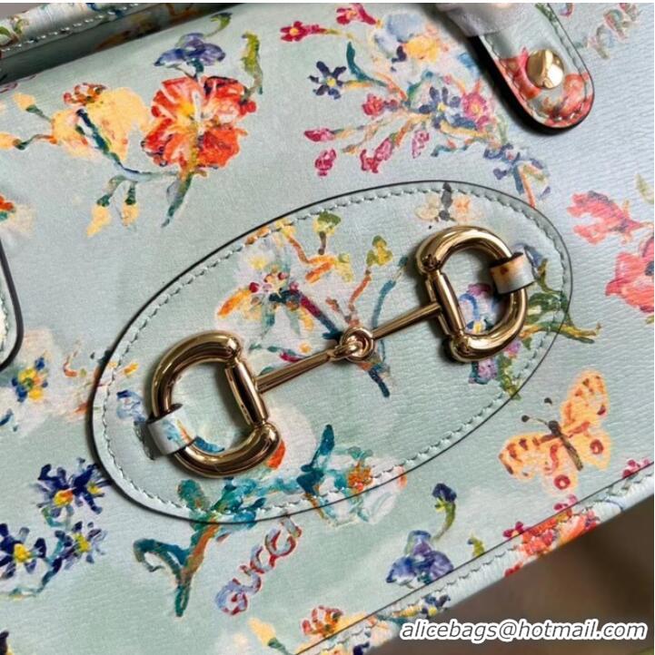 Reasonable Price Gucci Horsebit 1955 mini top handle bag 645453 light blue