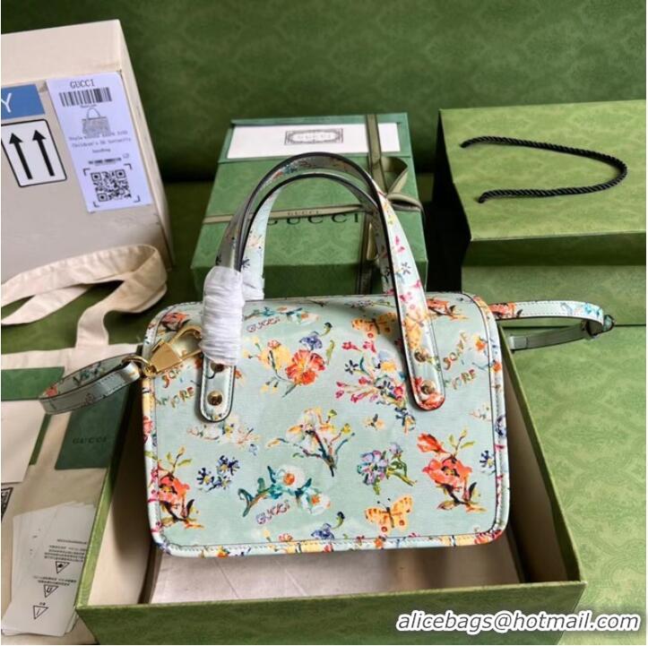 Reasonable Price Gucci Horsebit 1955 mini top handle bag 645453 light blue