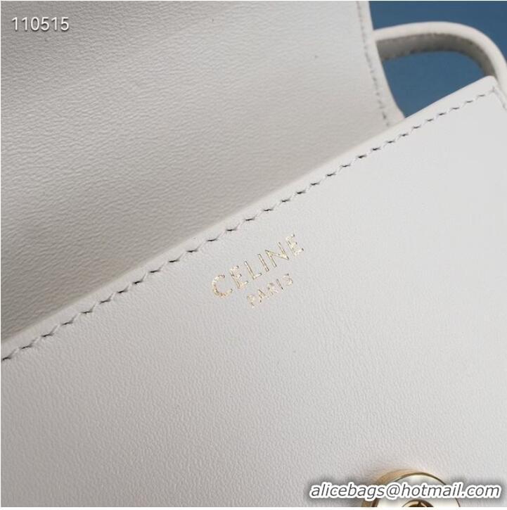 Good Product Celine FOLCO CUIR TRIOMPHE IN SMOOTH CALFSKIN 10J303 WHITE