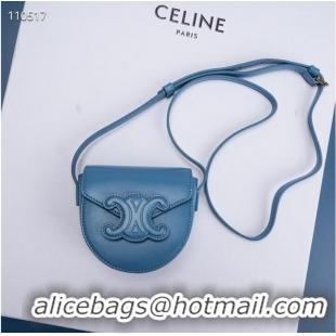 Super Quality Celine FOLCO CUIR TRIOMPHE IN SMOOTH CALFSKIN 10J303 BLUE