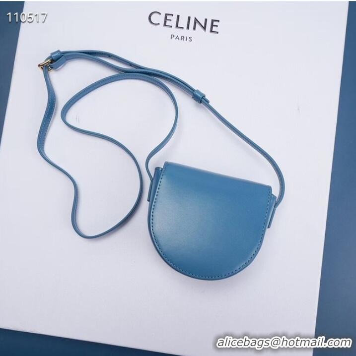 Super Quality Celine FOLCO CUIR TRIOMPHE IN SMOOTH CALFSKIN 10J303 BLUE