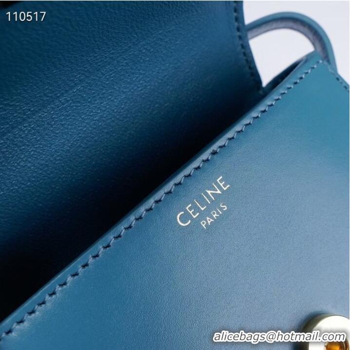 Super Quality Celine FOLCO CUIR TRIOMPHE IN SMOOTH CALFSKIN 10J303 BLUE