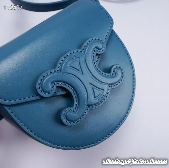 Super Quality Celine FOLCO CUIR TRIOMPHE IN SMOOTH CALFSKIN 10J303 BLUE