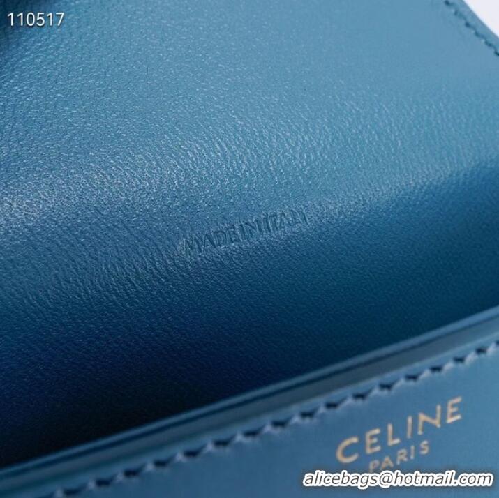 Super Quality Celine FOLCO CUIR TRIOMPHE IN SMOOTH CALFSKIN 10J303 BLUE