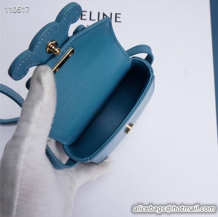 Super Quality Celine FOLCO CUIR TRIOMPHE IN SMOOTH CALFSKIN 10J303 BLUE