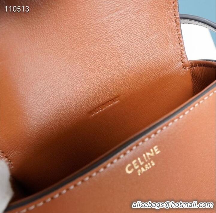 Luxury Cheap Celine FOLCO CUIR TRIOMPHE IN SMOOTH CALFSKIN 10J303 TAN