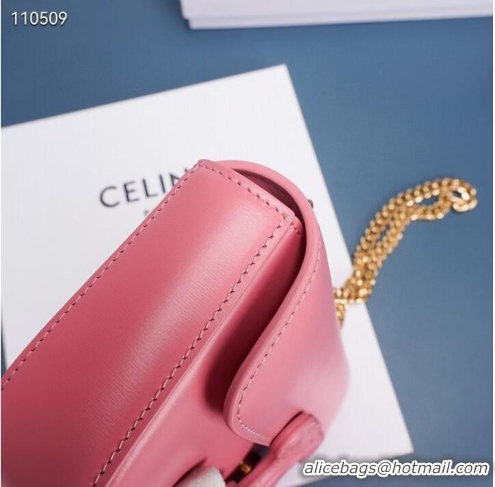 Well Crafted Celine CHAIN SHOULDER BAG TRIOMPHE IN SHINY CALFSKIN 199243 PINK