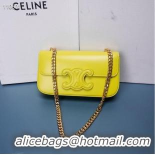 Best Product Celine CHAIN SHOULDER BAG TRIOMPHE IN SHINY CALFSKIN 199243 ANIS