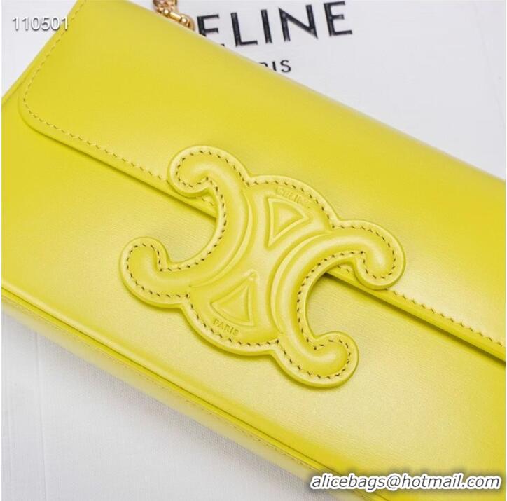 Best Product Celine CHAIN SHOULDER BAG TRIOMPHE IN SHINY CALFSKIN 199243 ANIS