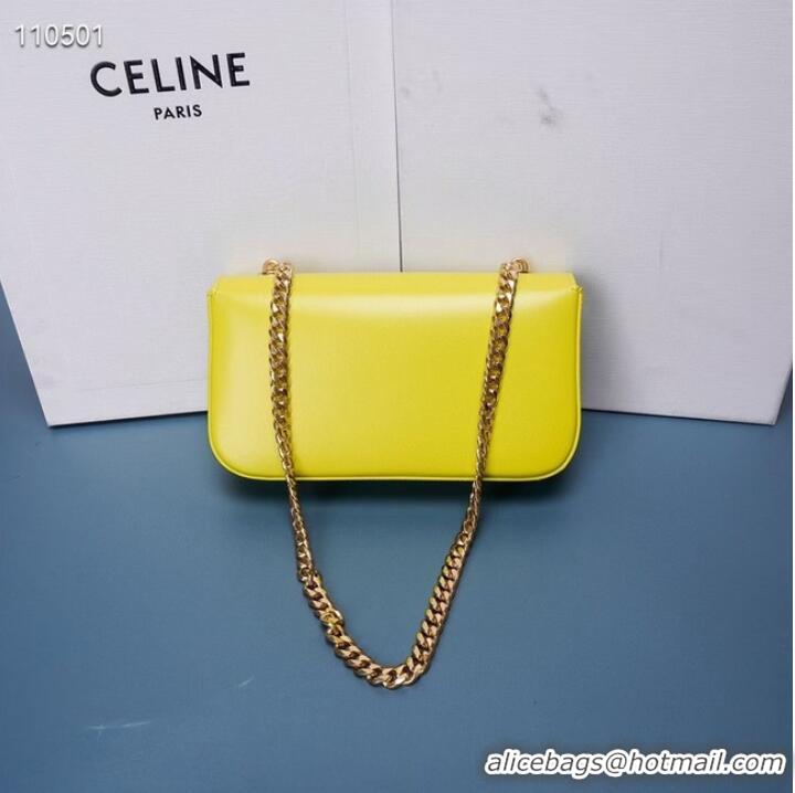 Best Product Celine CHAIN SHOULDER BAG TRIOMPHE IN SHINY CALFSKIN 199243 ANIS