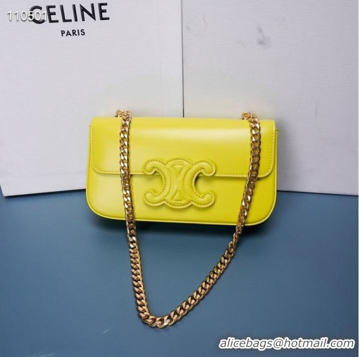 Best Product Celine CHAIN SHOULDER BAG TRIOMPHE IN SHINY CALFSKIN 199243 ANIS