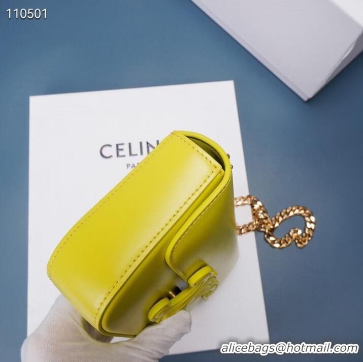 Best Product Celine CHAIN SHOULDER BAG TRIOMPHE IN SHINY CALFSKIN 199243 ANIS