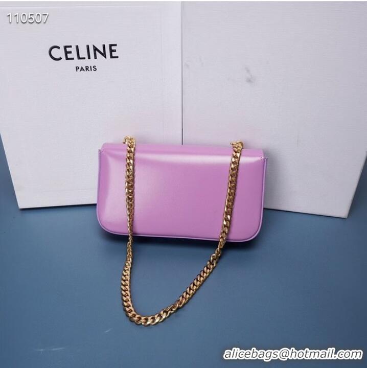 Super Quality Celine CHAIN SHOULDER BAG TRIOMPHE IN SHINY CALFSKIN 199243 MAUVE