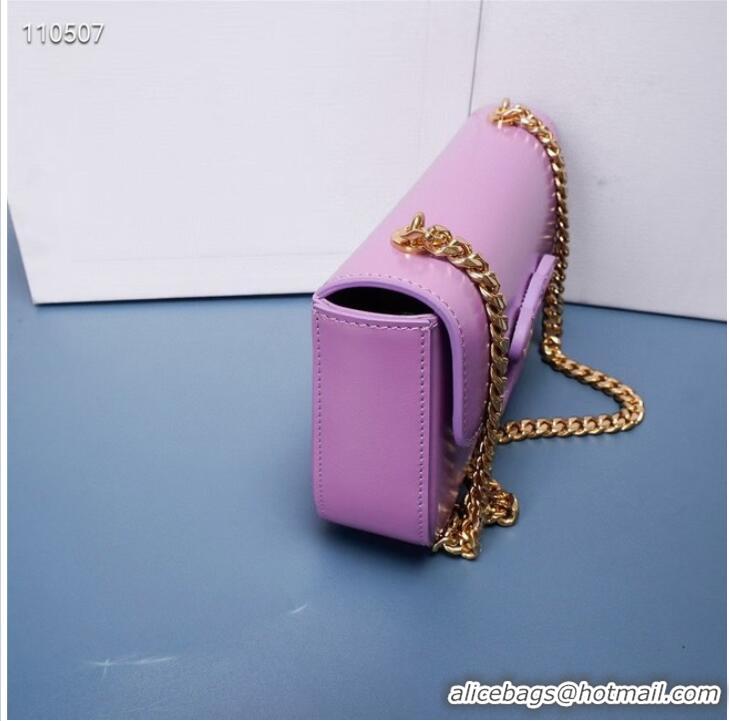 Super Quality Celine CHAIN SHOULDER BAG TRIOMPHE IN SHINY CALFSKIN 199243 MAUVE