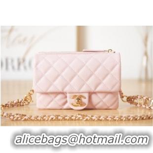 Reasonable Price Chanel Grained Calfskin Shoulder Bag AS3225 pink