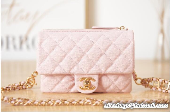 Reasonable Price Chanel Grained Calfskin Shoulder Bag AS3225 pink