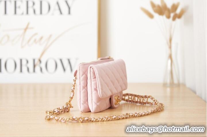 Reasonable Price Chanel Grained Calfskin Shoulder Bag AS3225 pink