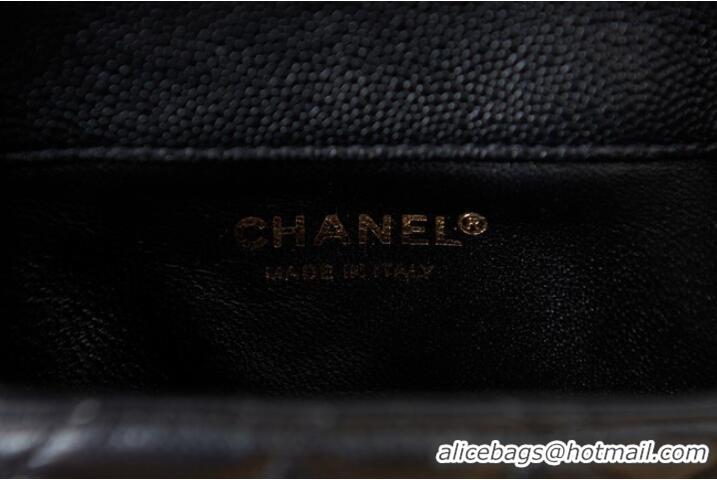 Cheap Classic Chanel Grained Calfskin Shoulder Bag AS3225 black