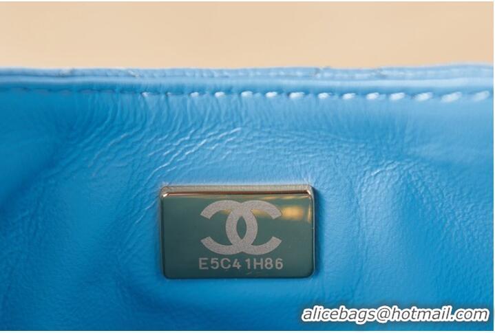 Buy Fashionable Chanel Grained Calfskin Shoulder Bag AS3225 light blue