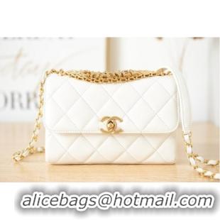 Top Grade Chanel lambskin Shoulder Bag AS3240 white