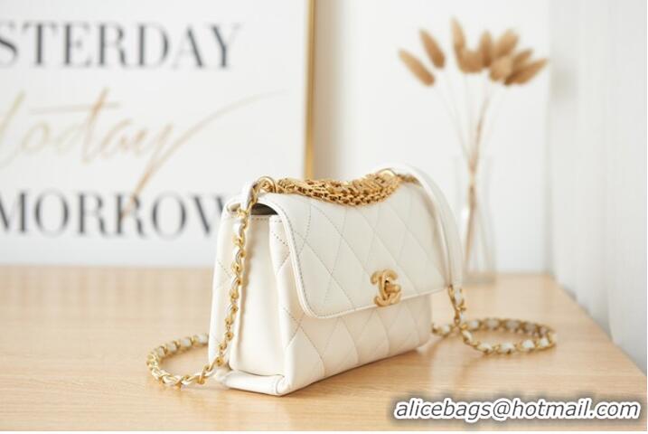 Top Grade Chanel lambskin Shoulder Bag AS3240 white