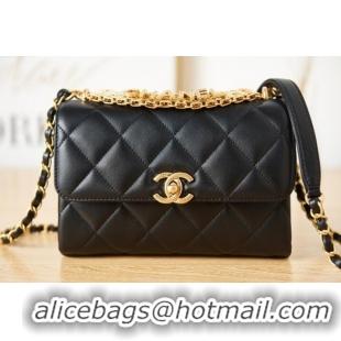 Famous Brand Chanel lambskin Shoulder Bag AS3240 black