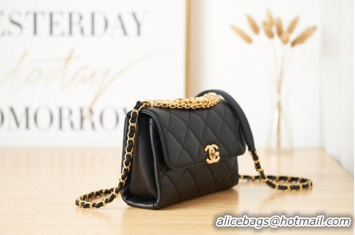 Famous Brand Chanel lambskin Shoulder Bag AS3240 black