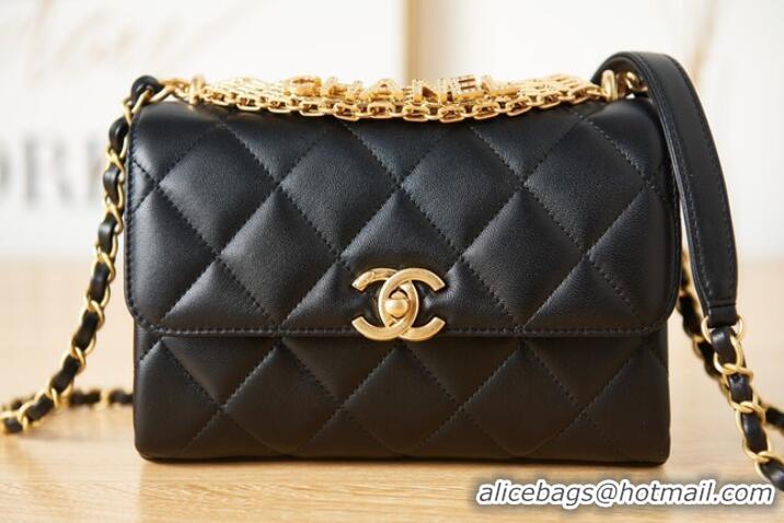 Famous Brand Chanel lambskin Shoulder Bag AS3240 black