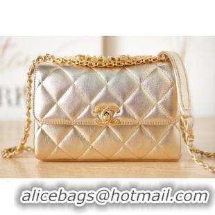 Well Crafted Chanel lambskin Shoulder Bag AS3240 gold