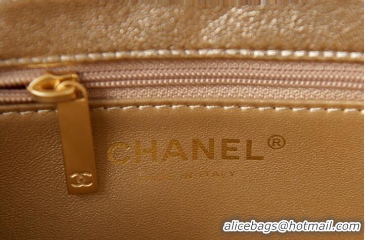 Well Crafted Chanel lambskin Shoulder Bag AS3240 gold