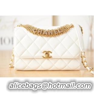 Pretty Style Chanel lambskin Shoulder Bag AS3241 white